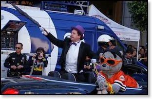 Me as The Penguin with Lou Seal